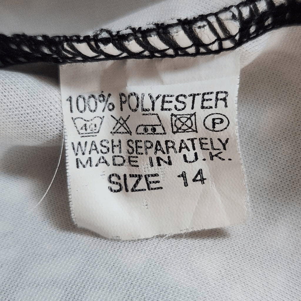 BooHoo Black and White Graphic Print Bodycon Dress Size 10 Sexy Fitted Dress