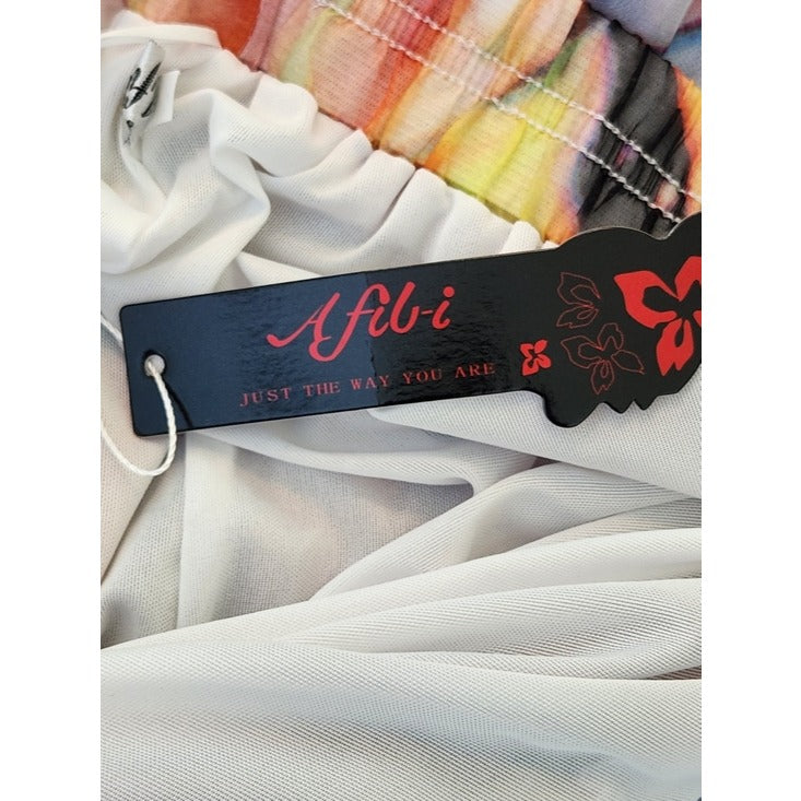Afibi Colorful Watercolor Boho Maxi Skirt Size 3XL NWT