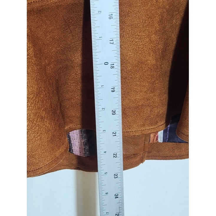 By Anthropologie Brown Robyn Faux Leather Moto Jacket Size Medium