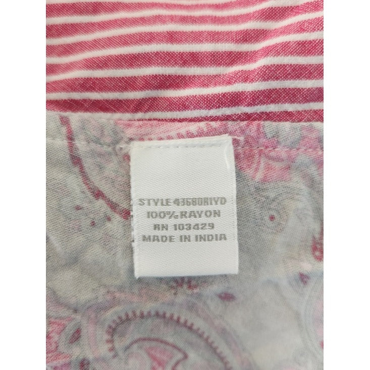Intro Pink and White Stripe Button Down Shirt Size Large
