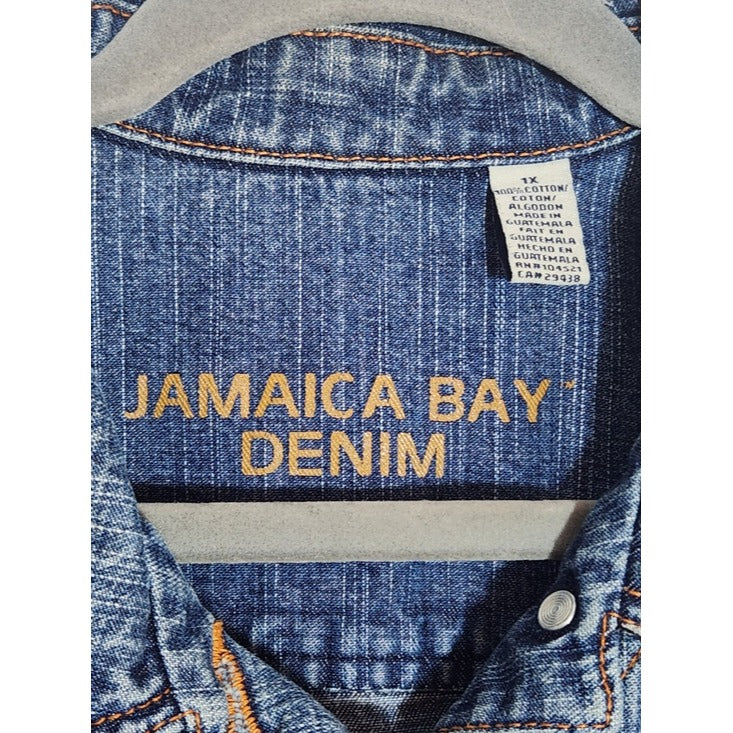 Jamaica Bay Medium Wash Denim Jacket Size 1X