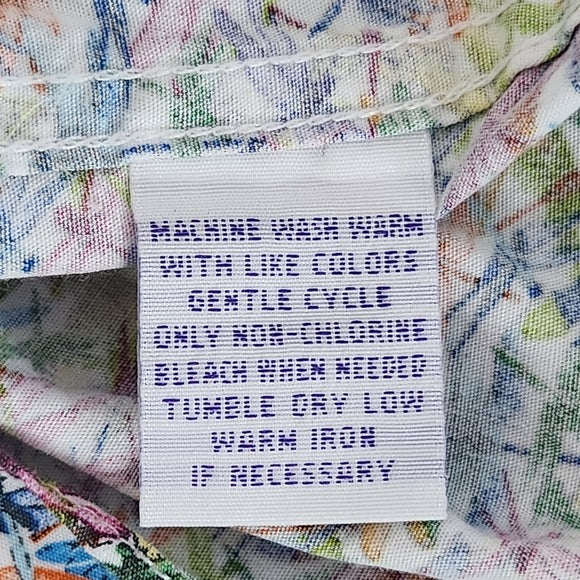 Alan Flusser Multicolor Men's Short Sleeve Shirt with Dragonfly Print Size Large