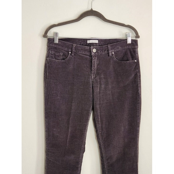 New York & Company Gray Corduroy Slim Leg Pants Size 6