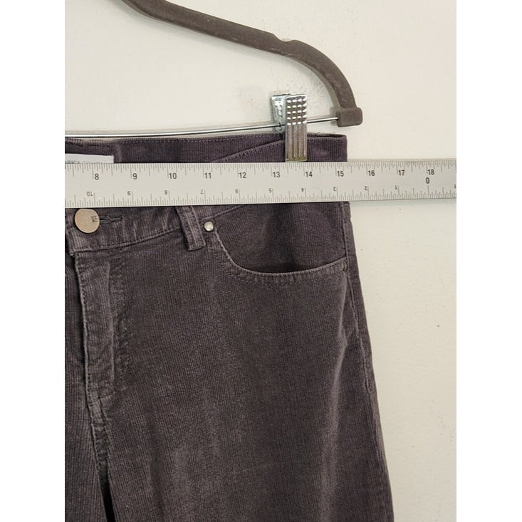 New York & Company Gray Corduroy Slim Leg Pants Size 6