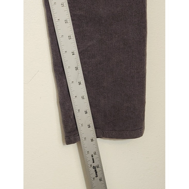 New York & Company Gray Corduroy Slim Leg Pants Size 6