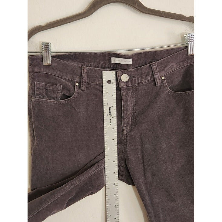 New York & Company Gray Corduroy Slim Leg Pants Size 6