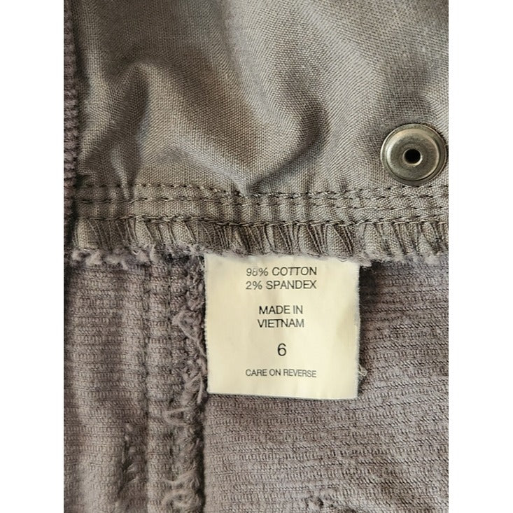 New York & Company Gray Corduroy Slim Leg Pants Size 6