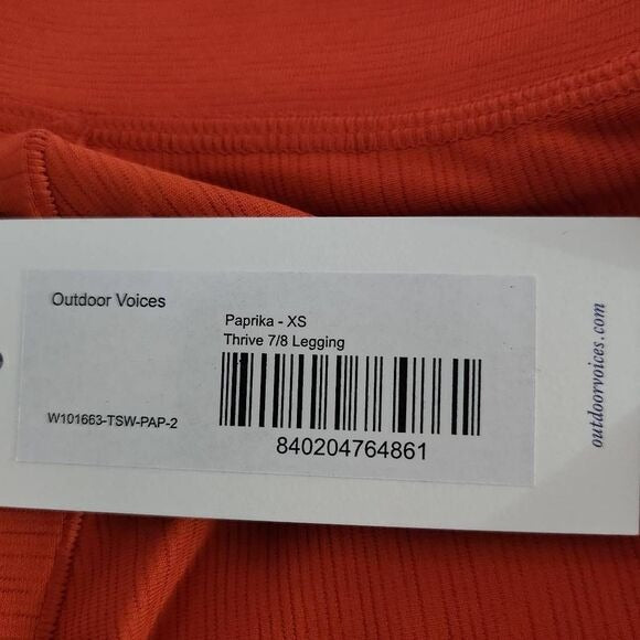 Outdoor Voices Orange Athletic Leggings Size XS Orange Leggings, New