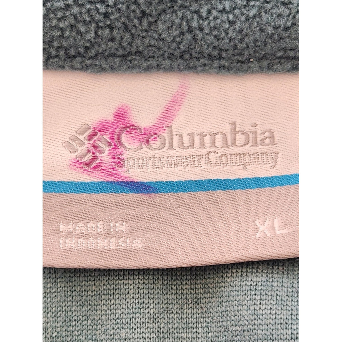 Columbia Teal and Black Plaid Fleece Pullover Size XL