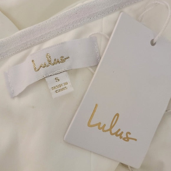 Lulus Sheer Sleeve Off the Shoulder Wedding Dress NWT Size Small
