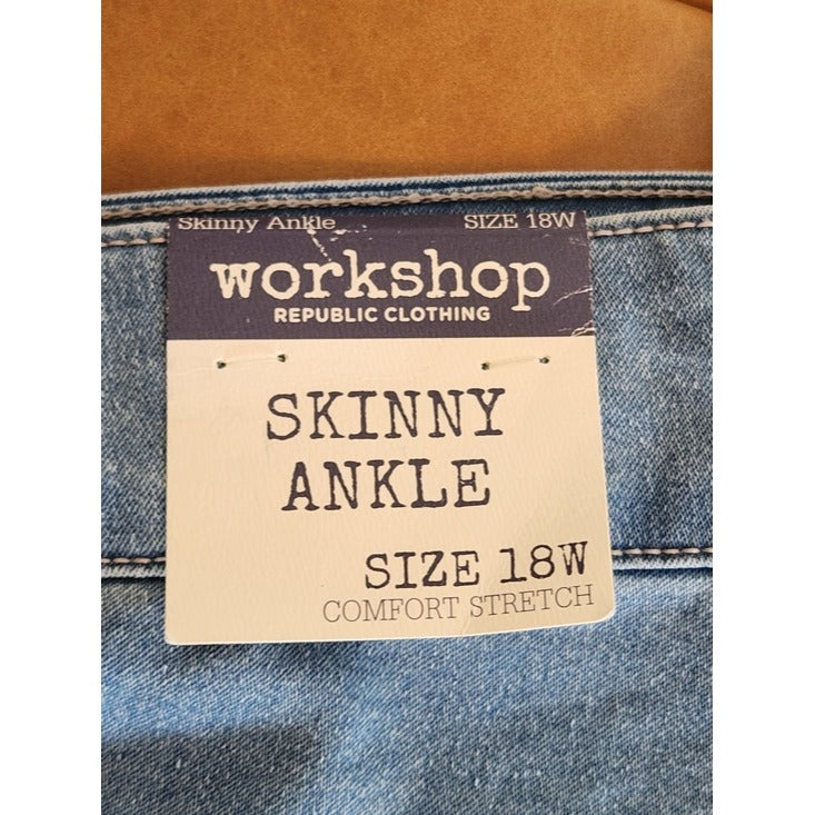 Workshop Republic Clothing Skinny Ankle Jeans Size 18W NWT