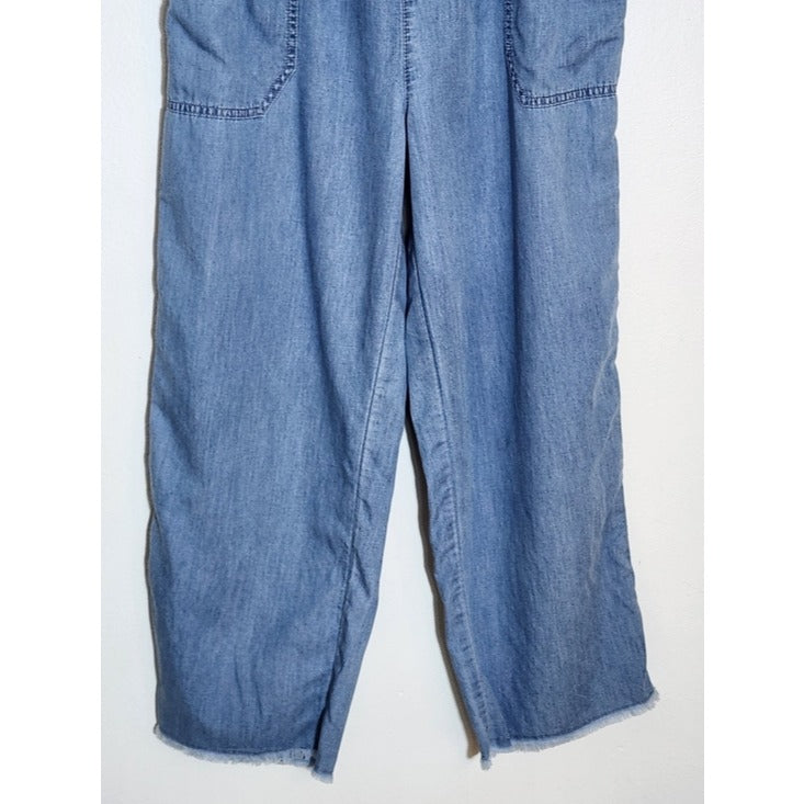 Express Chambray Blue High Rise Pull On Cropped Jeans Size Small