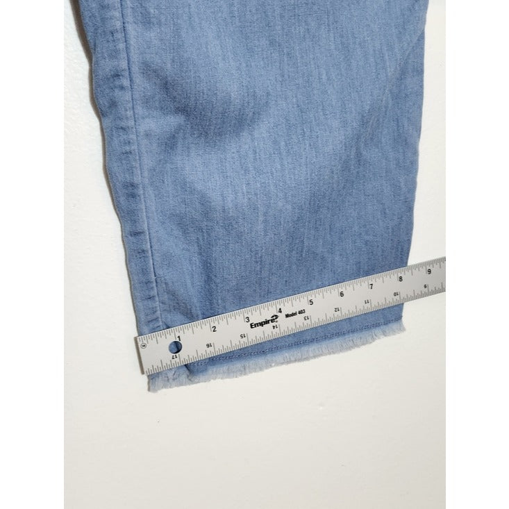 Express Chambray Blue High Rise Pull On Cropped Jeans Size Small