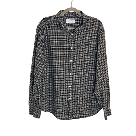 Primark Black and White Plaid Flannel Button Down Shirt Size XL