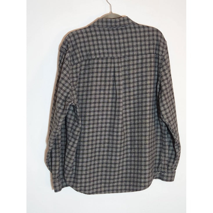 Primark Black and White Plaid Flannel Button Down Shirt Size XL