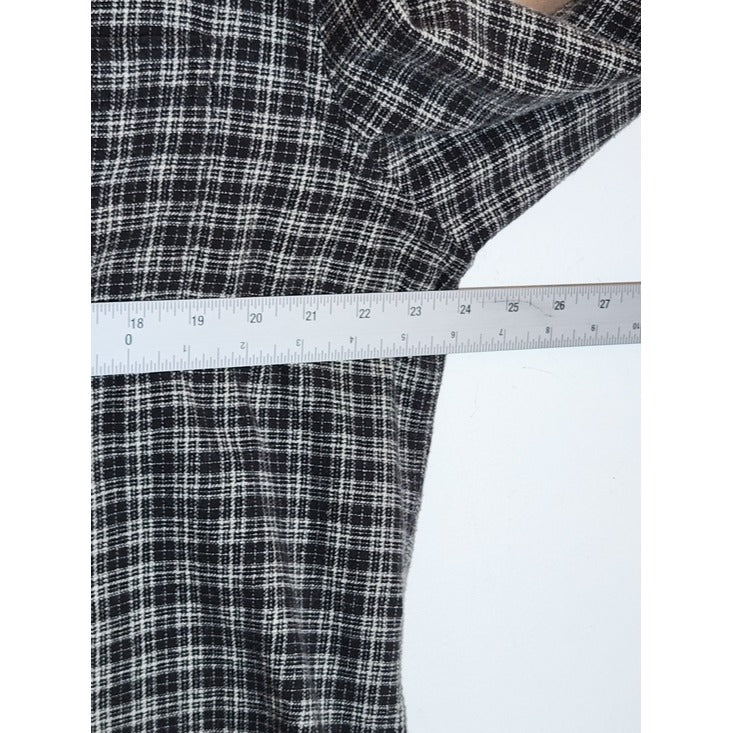 Primark Black and White Plaid Flannel Button Down Shirt Size XL