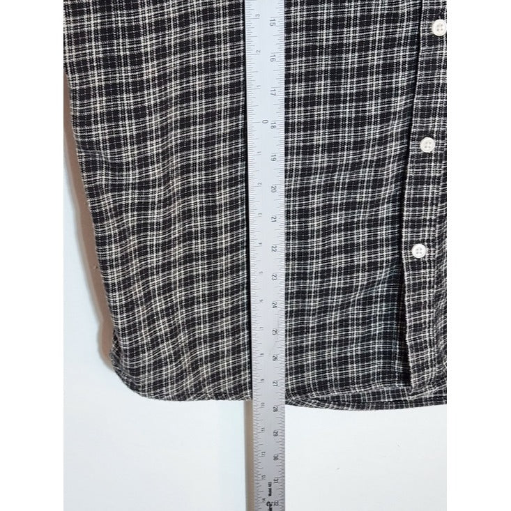Primark Black and White Plaid Flannel Button Down Shirt Size XL