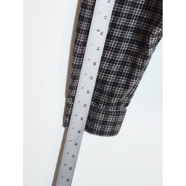 Primark Black and White Plaid Flannel Button Down Shirt Size XL