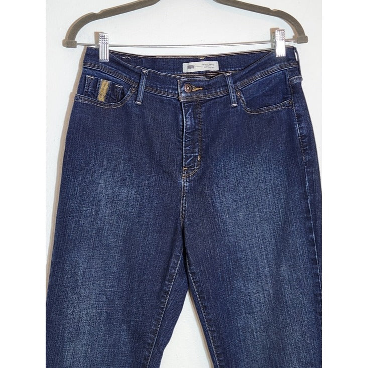 Levi's Womens 512 Perfectly Slimming Dark Wash Straight Leg Jeans Size 12