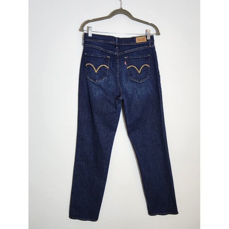 Levi's Womens 512 Perfectly Slimming Dark Wash Straight Leg Jeans Size 12