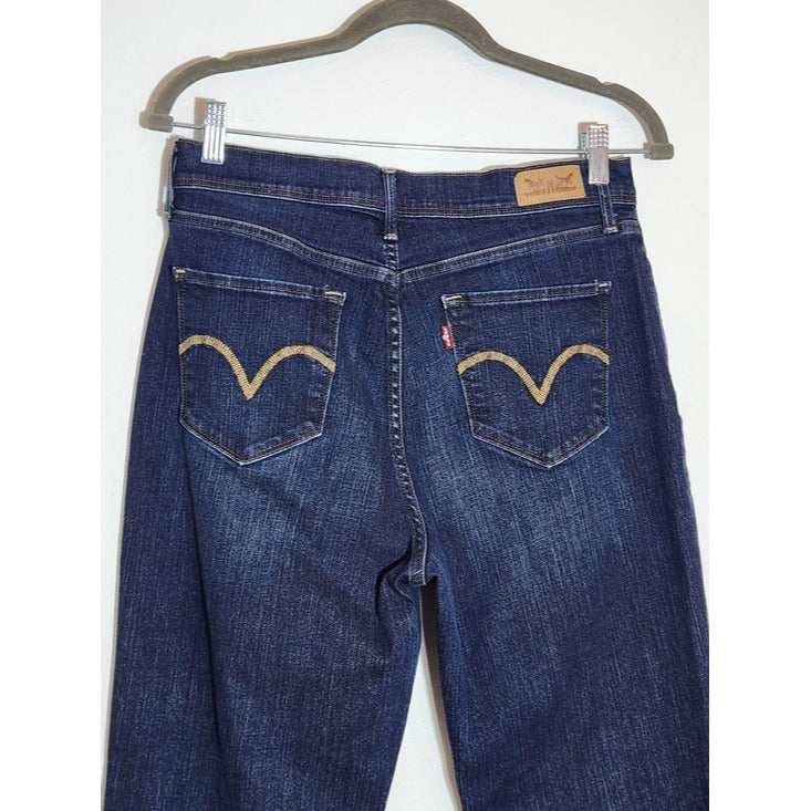 Levi's Womens 512 Perfectly Slimming Dark Wash Straight Leg Jeans Size 12