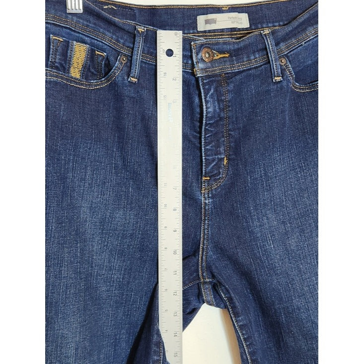 Levi's Womens 512 Perfectly Slimming Dark Wash Straight Leg Jeans Size 12