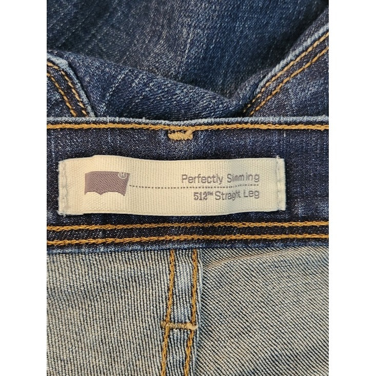 Levi's Womens 512 Perfectly Slimming Dark Wash Straight Leg Jeans Size 12