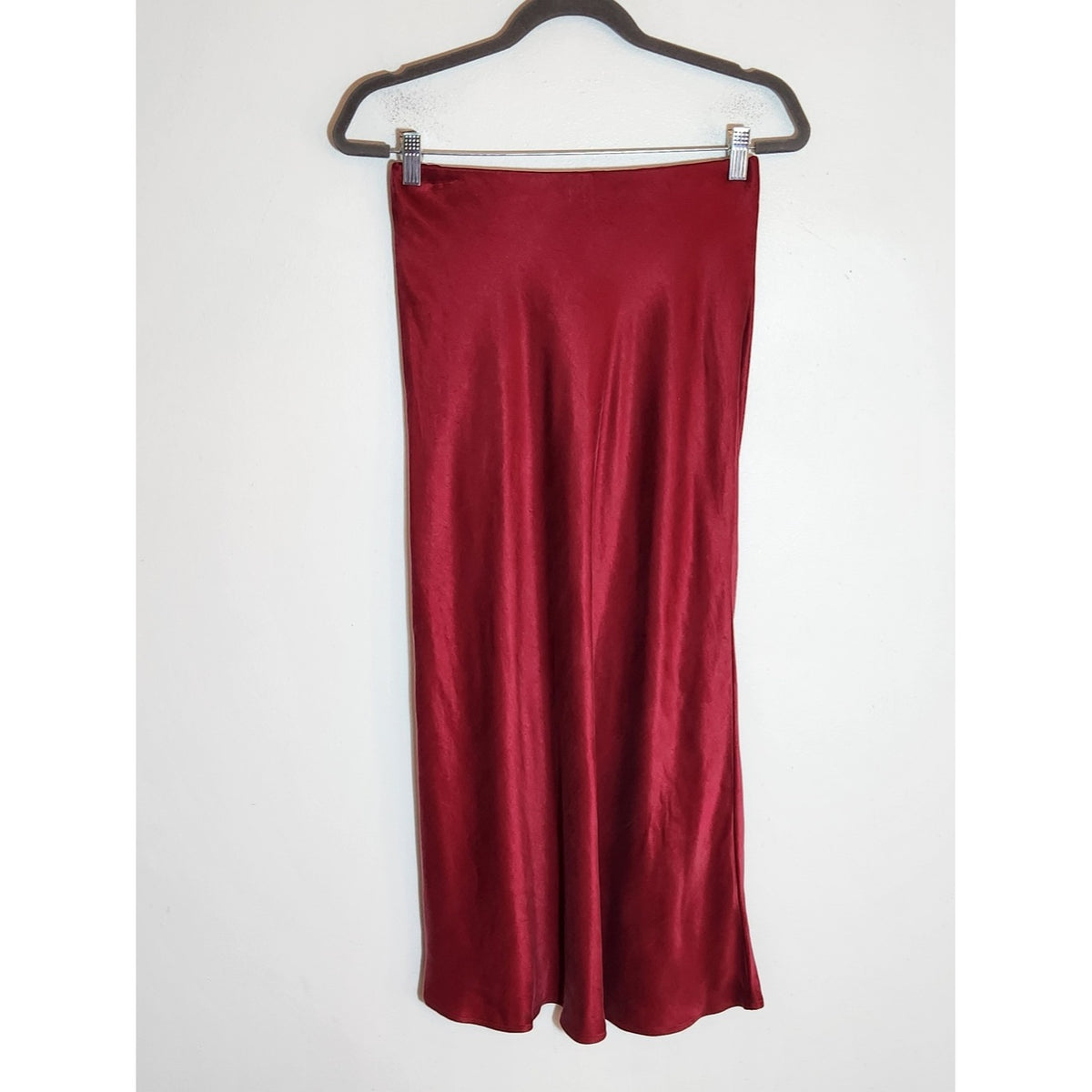 Fifteen Twenty Burgundy Midi Skirt with Slit Size Small