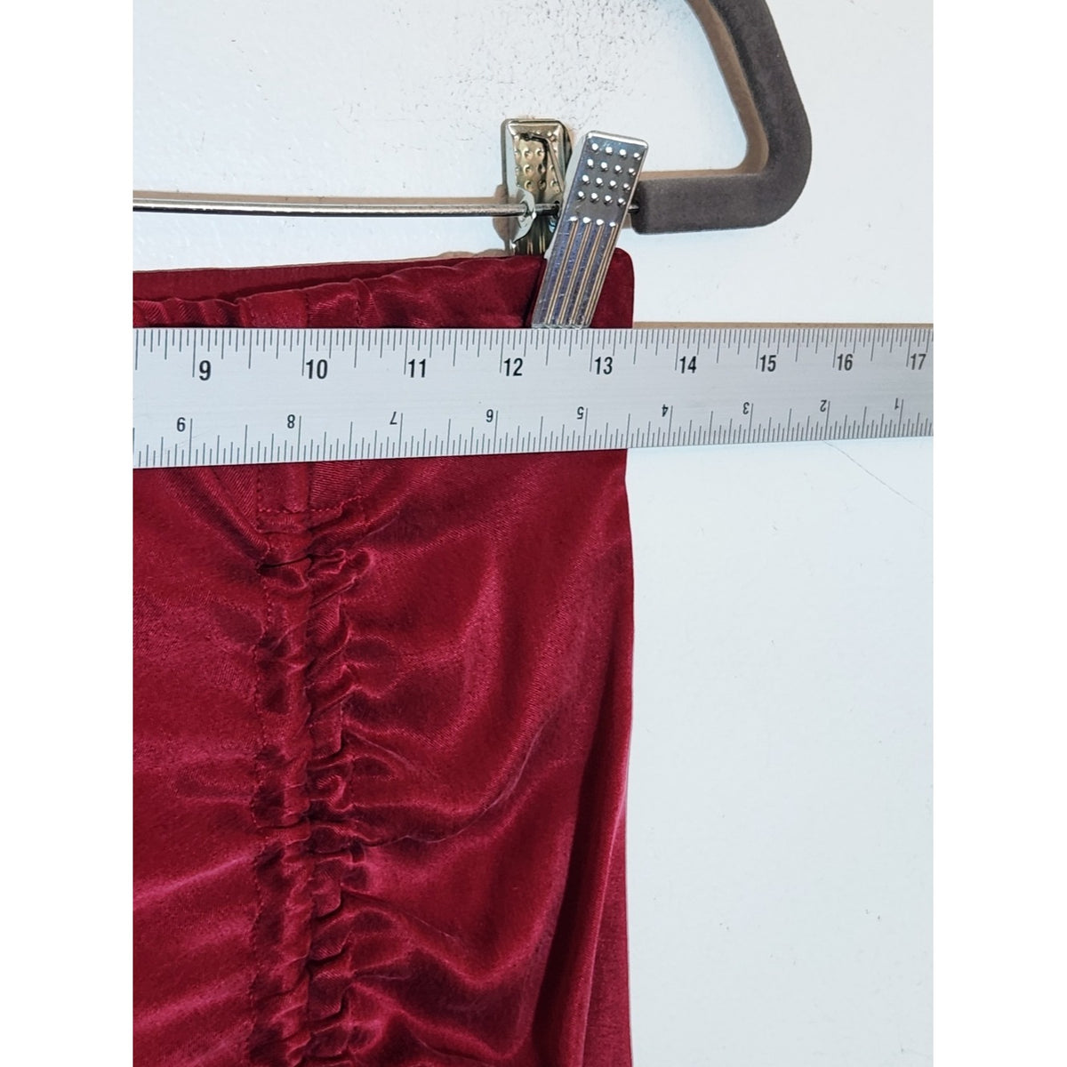 Fifteen Twenty Burgundy Midi Skirt with Slit Size Small