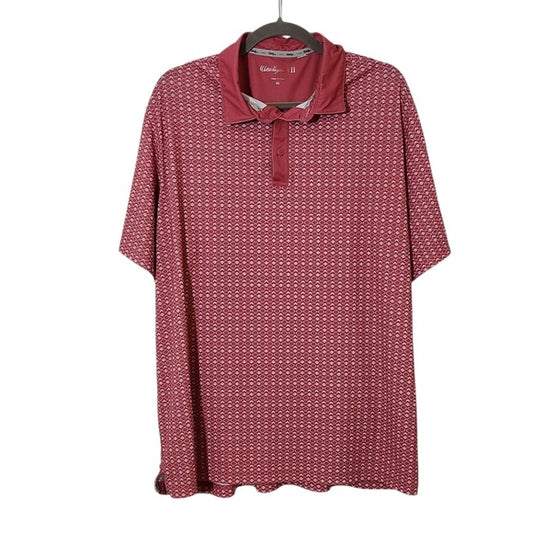 Walter Hagen Pink Golf Polo Shirt Size XL Preppy Pink Print Polo