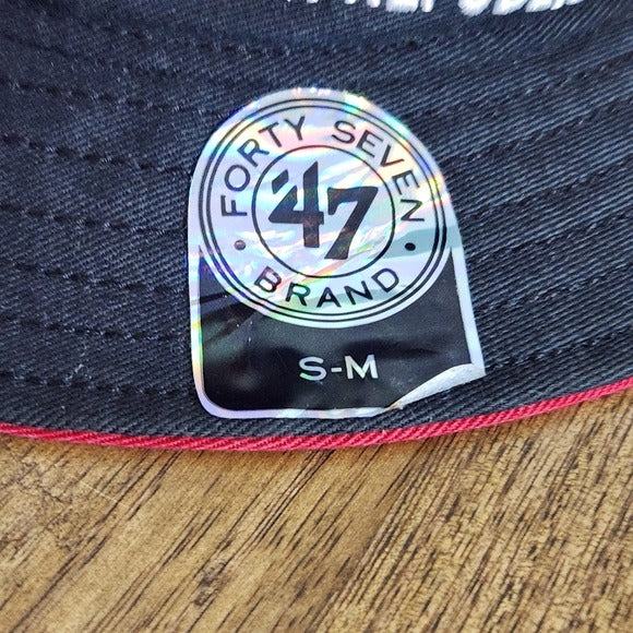 47 Brand California Republic Black Bucket Hat NWT Size Small/Medium