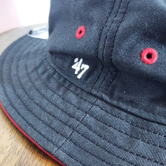 47 Brand California Republic Black Bucket Hat NWT Size Small/Medium