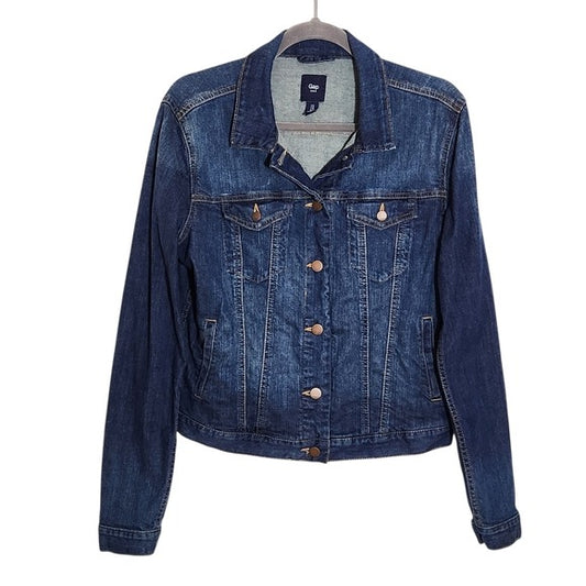 GAP Womens Cropped Trucker Denim Jacket Size Medium