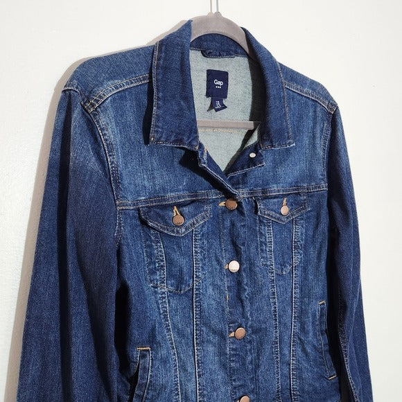 GAP Womens Cropped Trucker Denim Jacket Size Medium