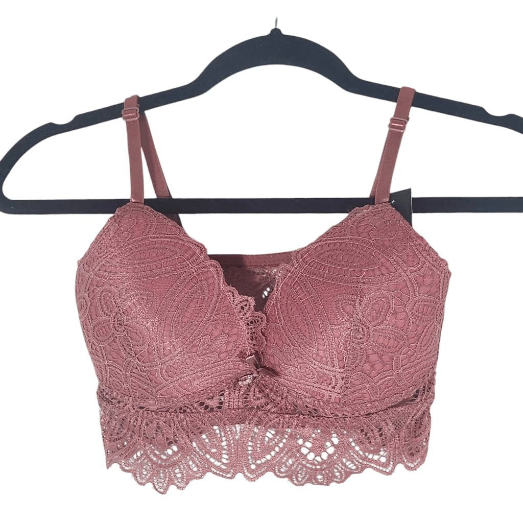 Frederick's of Hollywood Pink Lace Bralette Size Medium NWT Rose Pink Bralette