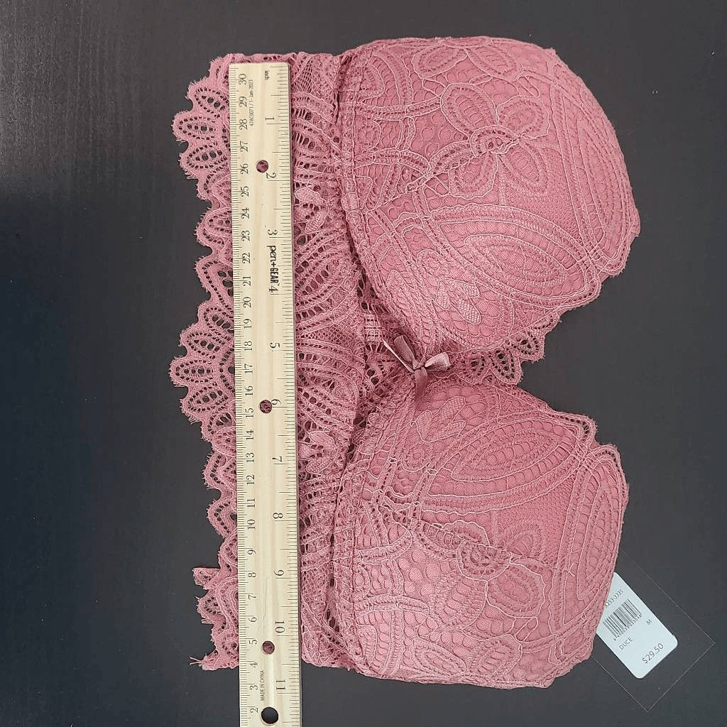Frederick's of Hollywood Pink Lace Bralette Size Medium NWT Rose Pink Bralette
