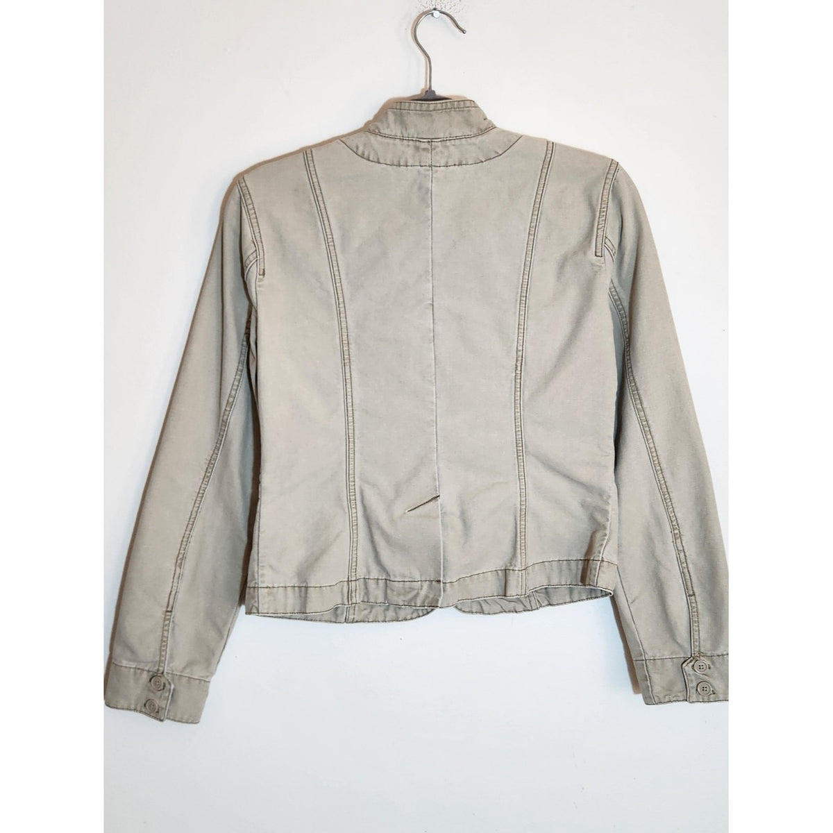 Mossimo Beige Button Up Jean Jacket Size Medium Flaw