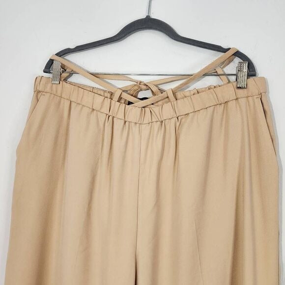 Eloquii Khaki Wide Tapered Leg Pants Size 16 NWOT Flowy Khaki Pants