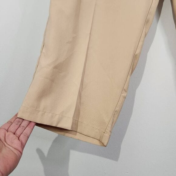 Eloquii Khaki Wide Tapered Leg Pants Size 16 NWOT Flowy Khaki Pants