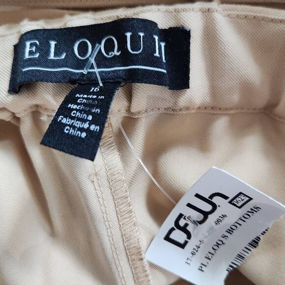 Eloquii Khaki Wide Tapered Leg Pants Size 16 NWOT Flowy Khaki Pants