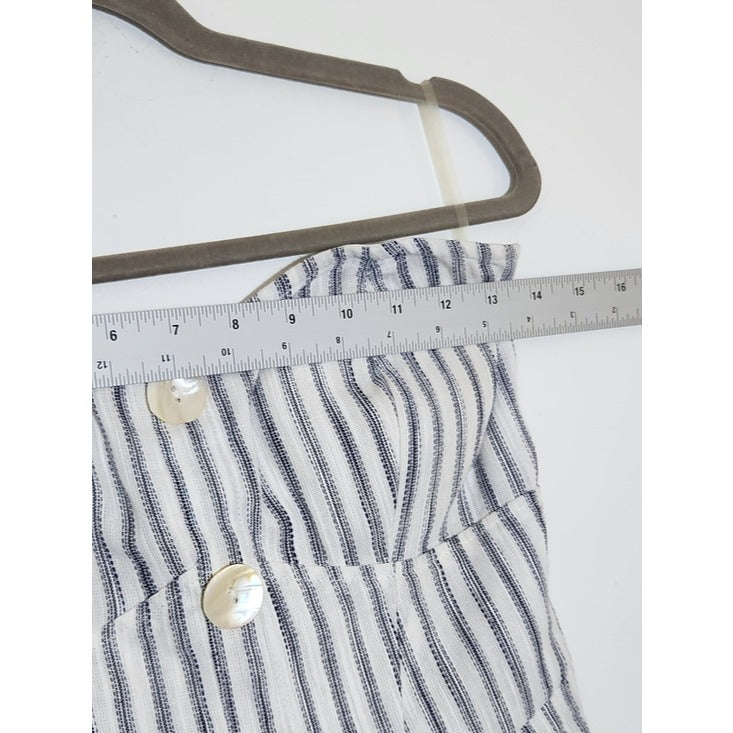 Derek Heart Womens White and Black Stripe Boho Strapless Jumpsuit Size Medium