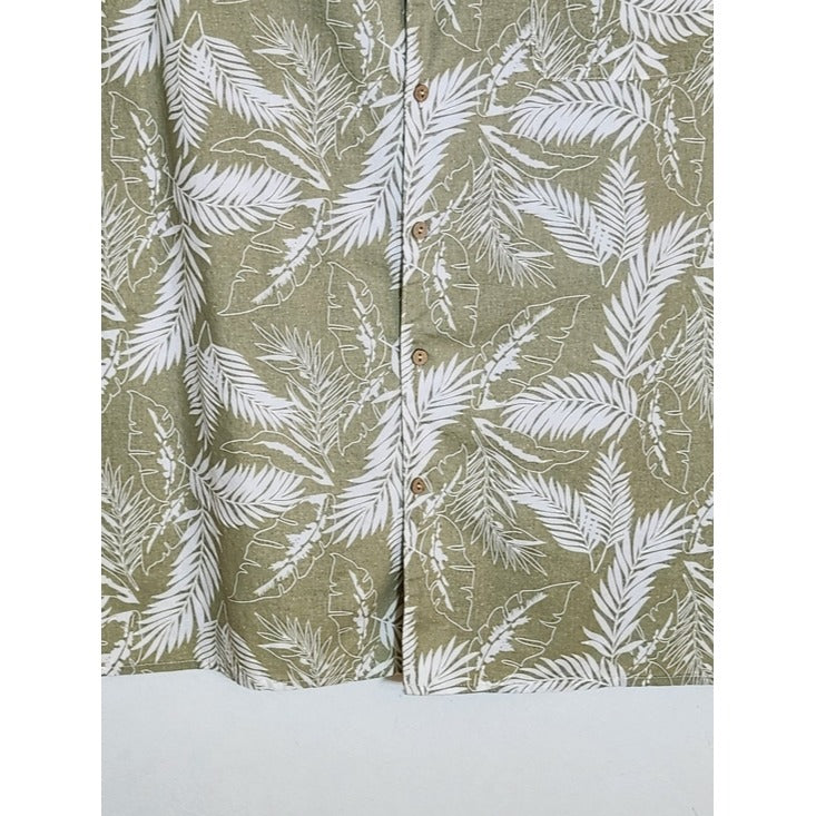 Coofandy Sage Green Palm Print Hawaiian Shirt Size XXL