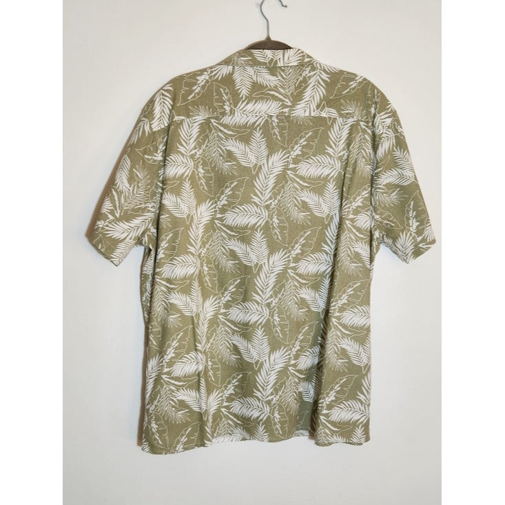 Coofandy Sage Green Palm Print Hawaiian Shirt Size XXL