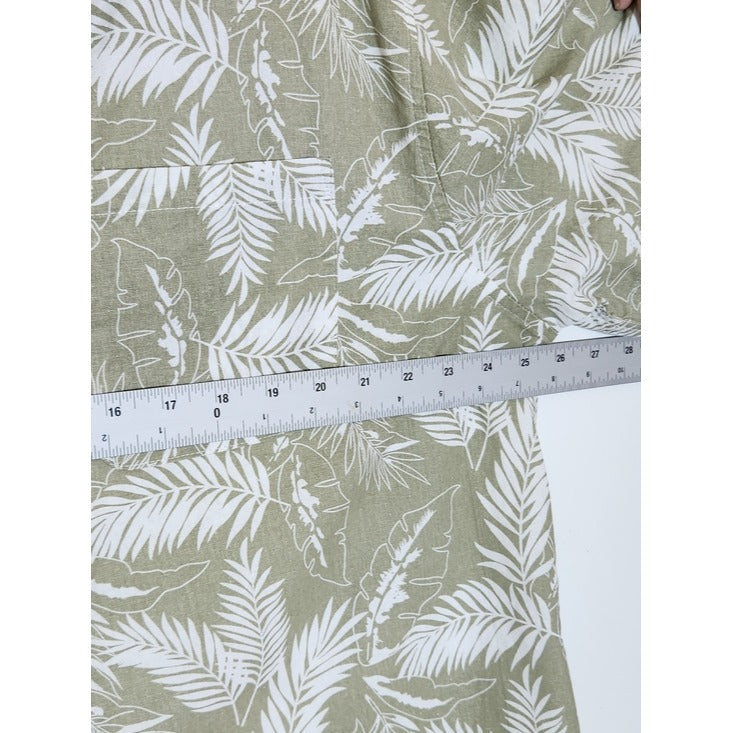Coofandy Sage Green Palm Print Hawaiian Shirt Size XXL