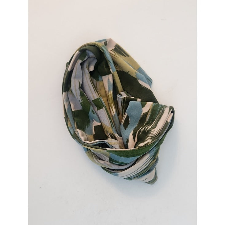 Glamour Green and Gray Abstract Print Midi Shirt Dress with Sash Size 22W