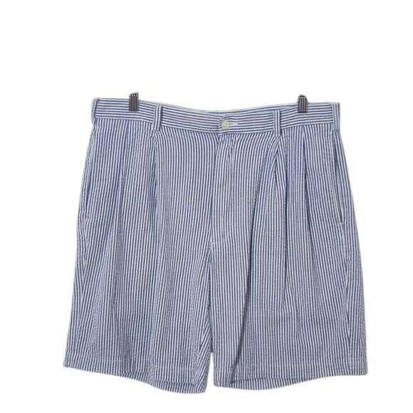 Jos. A. Bank Men's Blue Striped Seersucker Shorts Size 36 Preppy Blue Shorts