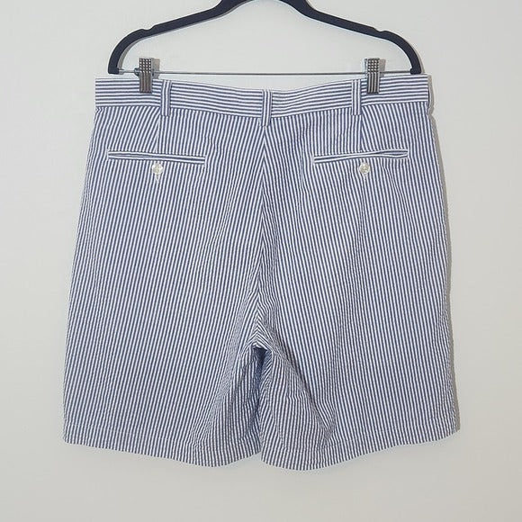 Jos. A. Bank Men's Blue Striped Seersucker Shorts Size 36 Preppy Blue Shorts