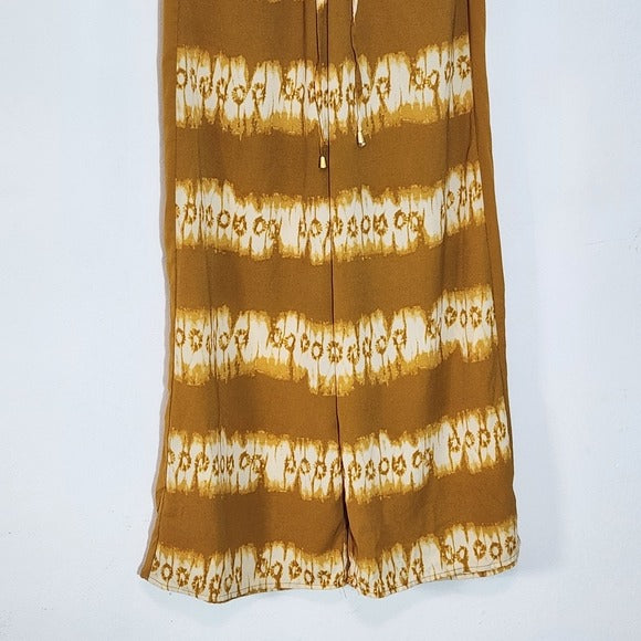 H&M Pull-on Mustard Gold Boho Wide Leg Pants Size 8 Casual Yellow Pants