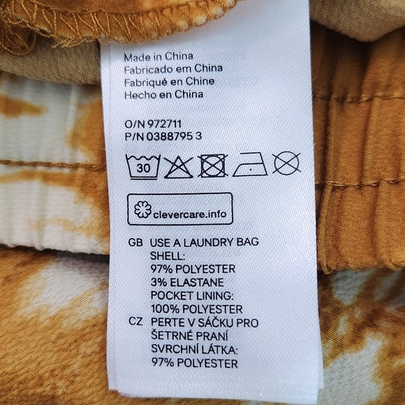 H&M Pull-on Mustard Gold Boho Wide Leg Pants Size 8 Casual Yellow Pants