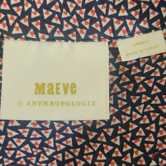 Maeve by Anthropologie Navy Print Mini Dress Size XS